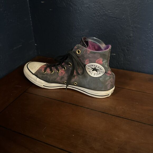 Converse Chuck Taylor All Star Pro High Top Pink Flowers W/Green SZ 8 Wms -6 Men - Picture 6 of 13